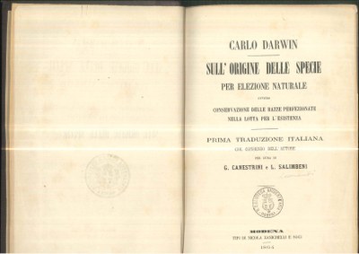 Giovanni Canestrini, prima traduzione di L'origine delle specie di Darwin