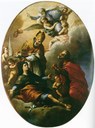 L'immagine con i santi Geminiano, Contardo e Omobono (Chiesa del Voto, Francesco Stringa, Stendardo, 1699)
