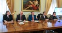 Il tavolo dei relatori alla conferenza stampa