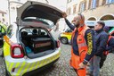 L'inaugurazione dell'auto speciale "Blu 5" donata alla Croce Blu di Modena