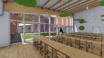 Scuola Innovativa refettorio, rendering