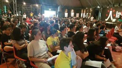 A scuola di legalità, un momento dell'incontro alla Tenda