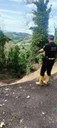 La Polizia locale di Modena in una zona dissestata dalle frane di Savignano sul Rubicone 