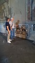 I tecnici comunali di fronte alle opere nell'interno della chiesa