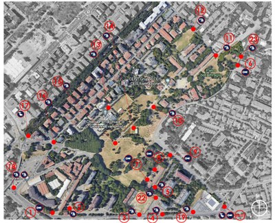 La mappa dell'intervento di potenziamento della videosorveglianza